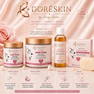 Doréskin Complete Mini Set with Super Bon Plus Cream,  Milk, Karité, Honey, and Nourishing Oil for Soft and Radiant Skin