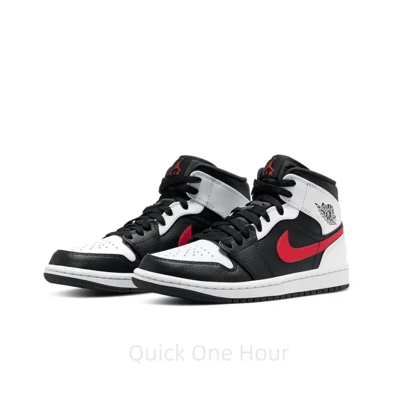 Black, Red, and White Street-Style Versatile Casual Sneakers: Soft-Soled, Breathable, and Comfortable for All-Day Wear—Unisex Fashionable Athletic Shoes