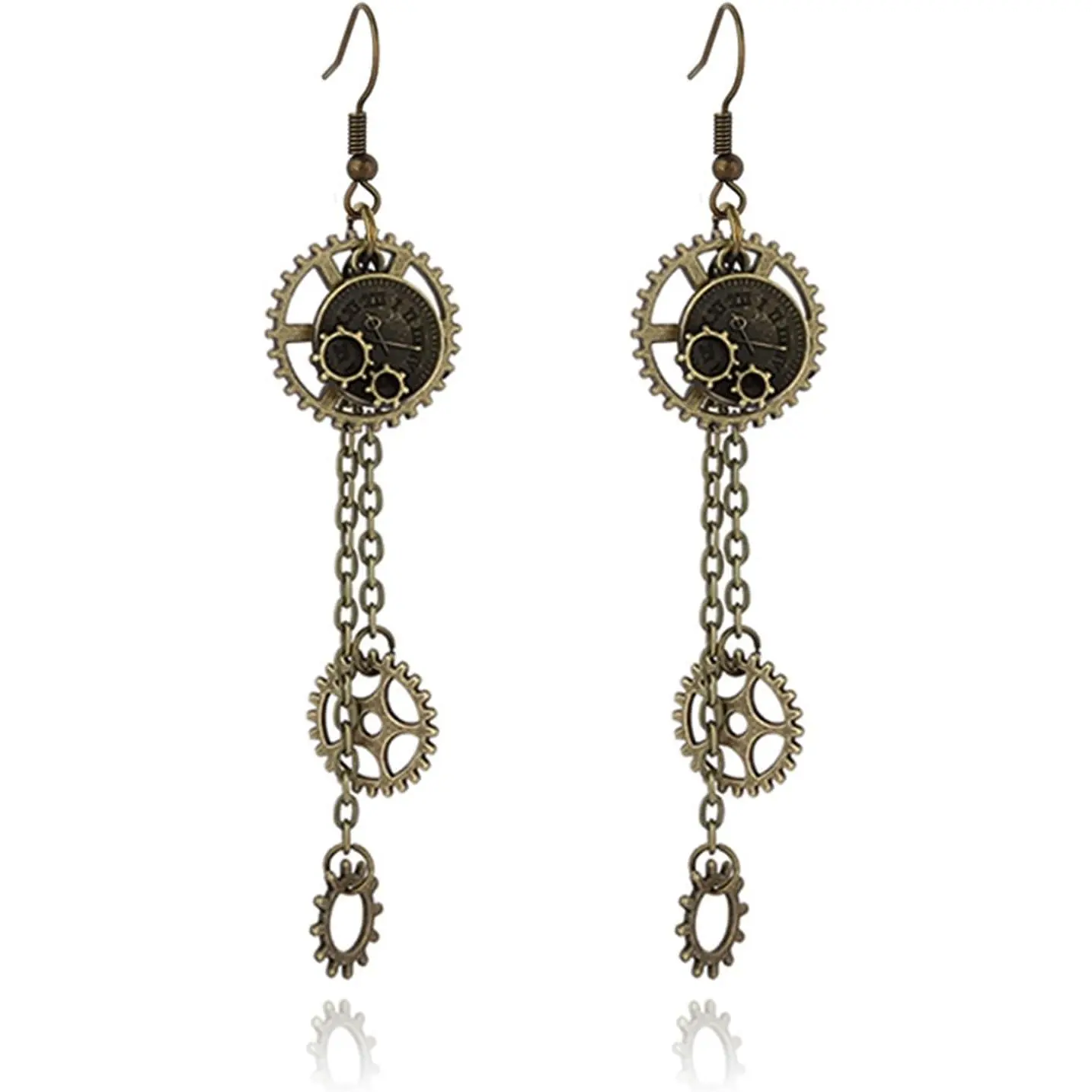 Handmade Steampunk Gears Earrings for Women Vintage Steam Gear Earrings Gothic Antique Clockwork Earrings Halloween Jewelry