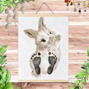 Footprint Keepsake Frame, Memory Display Kit for Handprints and Pet Paws, DIY Shadow Kit for Home Decor, for New Parents, Pet Owners, Families