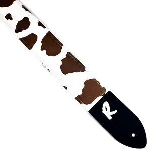 Brown Cow Print Guitar Strap - Adorable Cow Print Guitar Straps -Double Padded
