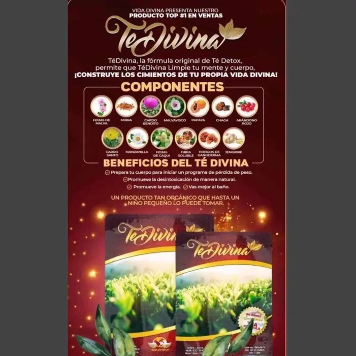 Te Divina - Buy 4 Get 2 Free, Natural Herbal Tea Caffeine - Free, 6 Weeks, Infused With Reishi Premium Beverage Drink Nata