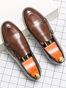 Men's Business Style Solid Color Slip on Formal Dress Shoes, Fashionable Pointed Toe Shoes for Work Office, Casual Comfortable Shoes for Daily Wear Footwear