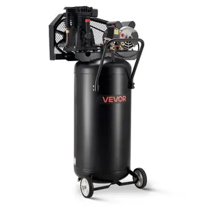 VEVOR 20-Gallon Air Compressor, 2HP 4.5 SCFM at 90PSI, Max 125PSI Pressure Oil-Free Air Compressor Tank, Portable on Wheels for Auto Repair, Tire Inflation, Spray Painting, Woodwork Nailing, 120V