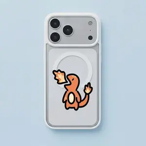 Cute Chonky Charmander Spit Fire Fun Cartoon Case for iPhone17/16/15/14/13/12/X/PRO/PLUS Samsung(S22-S25) Matte Magnetic Phone Case Screen Protector Smartphone Protective BOBOMKL1259005