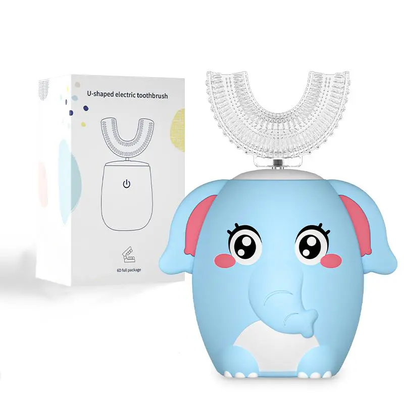 Kids’ U‑Shaped Electric Toothbrush, Rechargeable Sonic Toothbrush for Toddlers & Babies, Includes 1–4 Brush Heads, Full‑Mouth Clean, 6 Cleaning Modes, Oral Hygiene