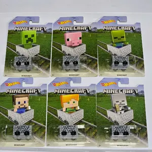 Hot Wheels Minecraft Complete Set 6/6 Steve Creeper Pig Alex Zombie