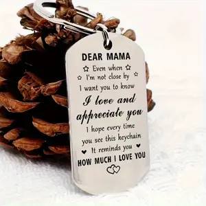 Stainless Steel Keychain - Gift for Mom, "I Love You, Mom" Keychain, "Thank You, Mom" Keychain, Mom's Birthday Gift Keychain, Best Gift for Mom - Perfect for everyday use or as a gift - Practical Gift