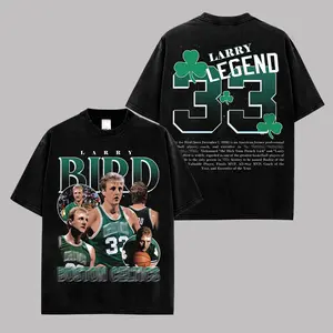 Larry Bird Graphic Tee Shirt, Larry Bird Vintage Basketball T-Shirt, No.33 Retro Legend Tee, Celtics Inspired Oversized Streetwear Shirt, Classic Hoops Fan Gift US