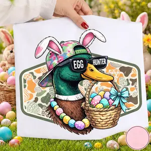 Easter Egg Hunter T-Shirt, Camo Duck Egg Hunter T-Shirt, Boys Easter Shirt T-Shirt, Hunting Easter Sublimation Design, Digital Download