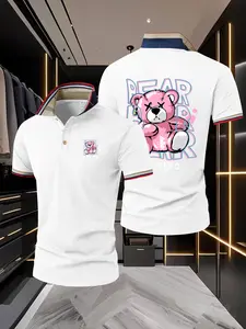 Men's short-sleeved polo shirt, suitable for casual daily wear. Made of breathable fabric, it is ideal for sports and outdoor activities. Stylish design.