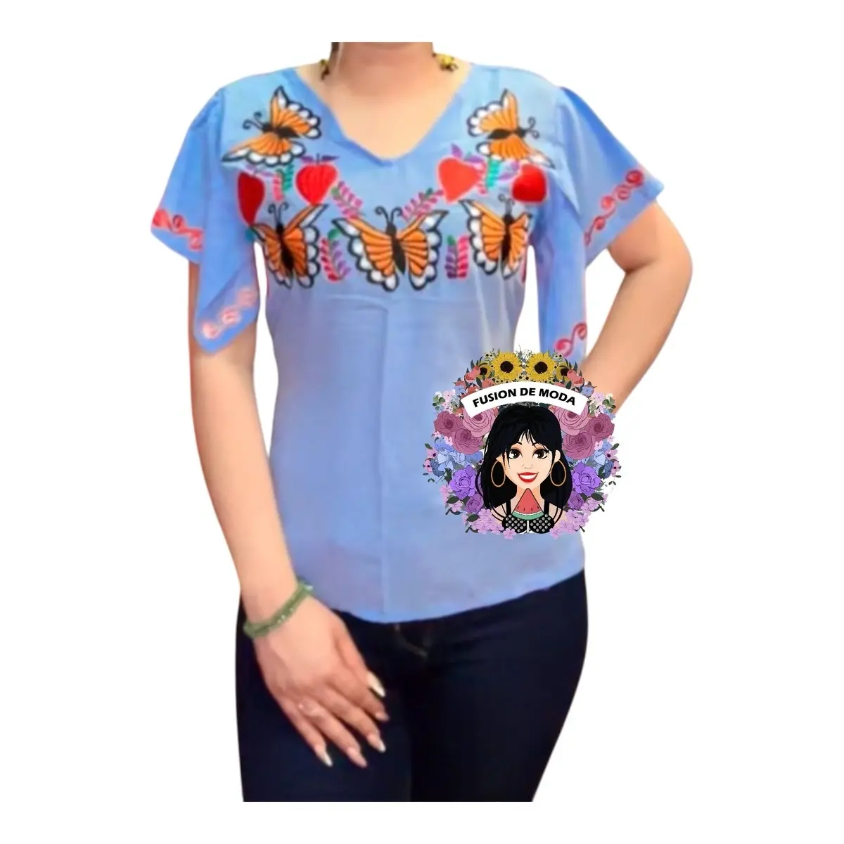 Blusa corazón suelta en rayón