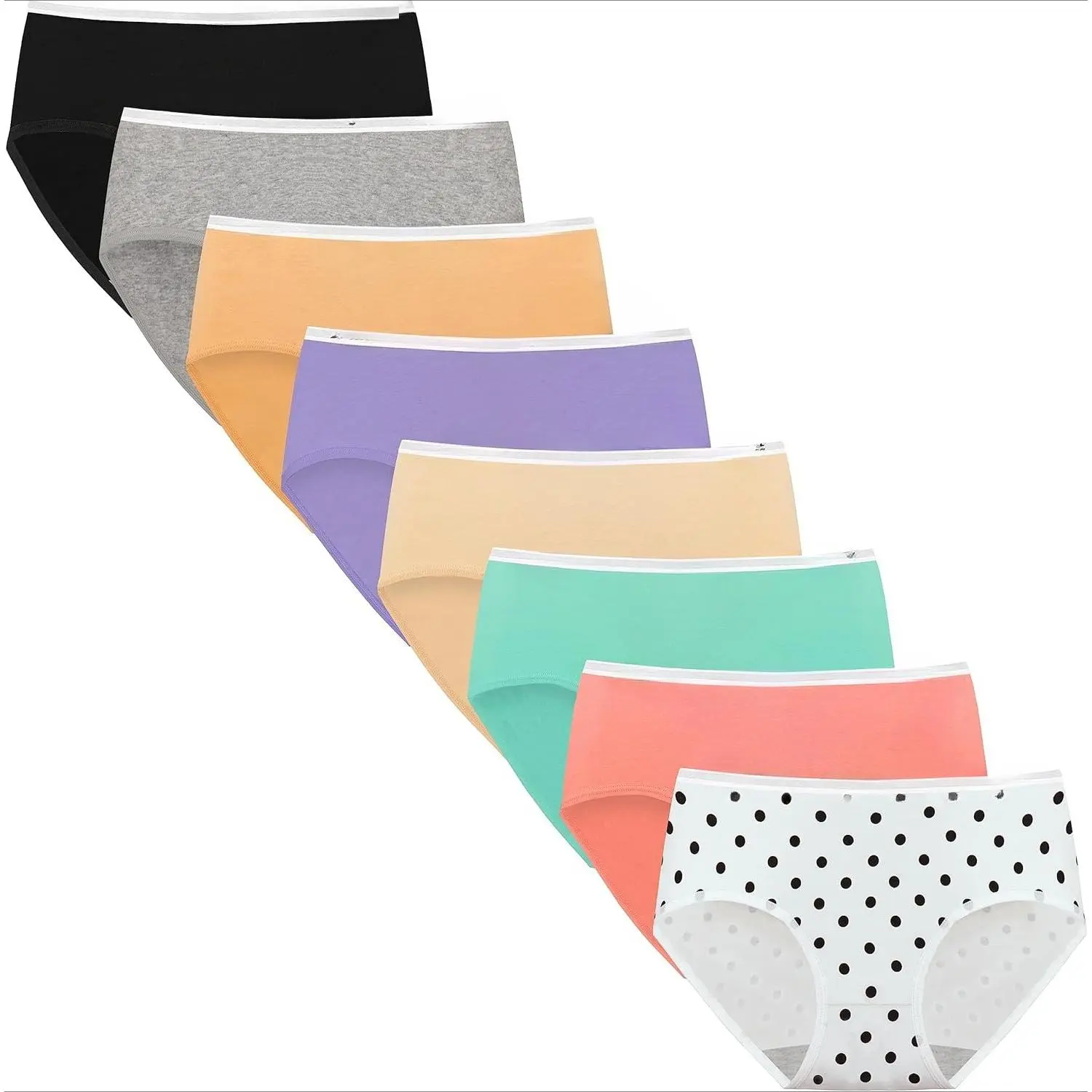 Z-UDW3  Girls Panties Big Kids Cotton Underwear for Teens Briefs Pack of 8