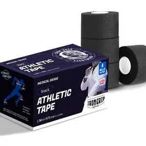 Iron Grip Fightwear Premium Athletic Tape Black (1.5 in x 45 ft) – Wrist & Ankle Support for Jiu-Jitsu