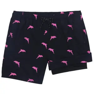 Swim Trunks for Men with Compression Liner Quick Dry Board Shorts Beach Sports Short Swimming Bathing Suits
