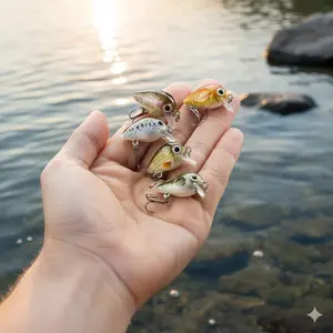 Ultra Light 1.5g Micro Swing Bait Set | 2.7cm Realistic Mini Crankbait for Bass, Panfish, Trout | Weedless Hooks, Saltwater & Freshwater Fishing Lures.