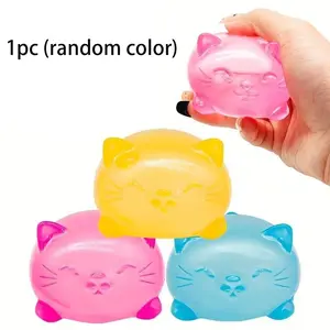 Cute Cat Stress Ball Set, Kids Party Gift Pack, Slow Bounce Tpr Plastic Toy, Perfect Classroom Reward, Birthday & Holiday Gift