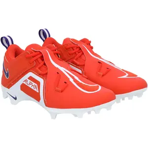 Clemson Tigers Team-Issued Orange Alpha Pro 3 Low Nike Cleats from the Football Program - Size 11