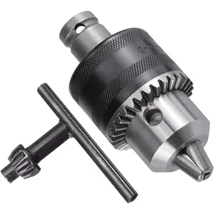 1/2-20UNF Mount 1.5-13mm Capacity Key Drill Chuck for Air Impact Wrench Converter Conversion Tool with Chuck Key and 1/2 inch Socket Square Female Adapter