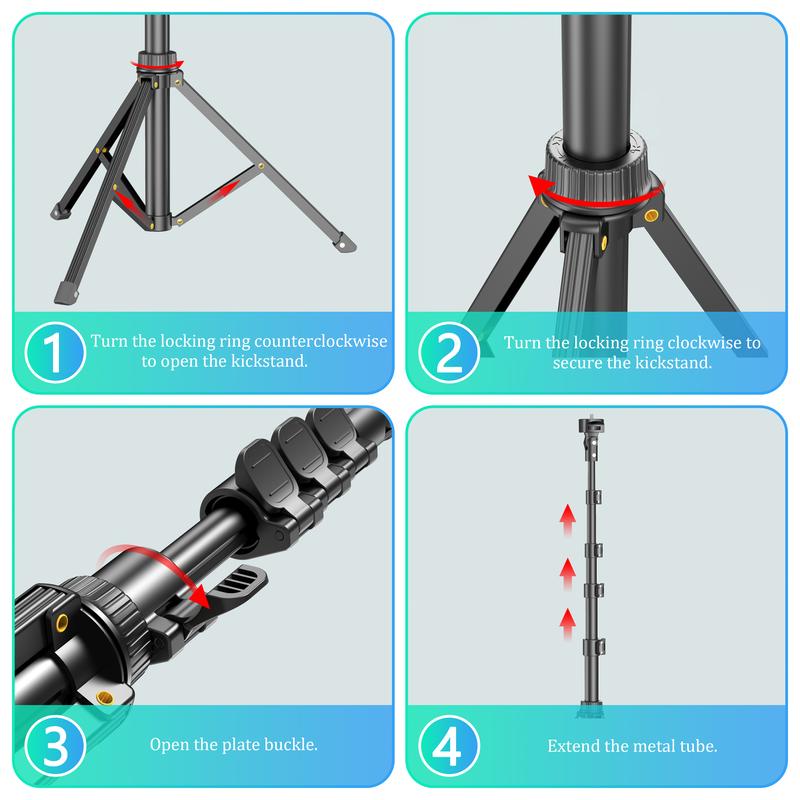 62'' Extendable Phone Tripod & Selfie Stick with Wireless Remote, Universal Holder for iPhone, Android & Cameras