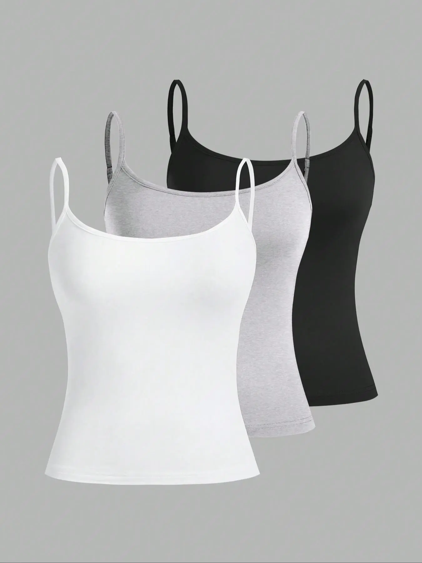 Women's Solid Color Cami Top, Casual Camisole, Casual Soft Sleeveless Adjustable Spaghetti Strap Top for Daily Wear, Ladies Clothes for All Seasons