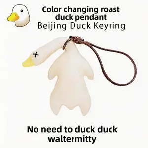 OVERSIZED Cute Sun-Discoloration Duck Charm | Color Changing Duck Keychain | Novelty UV Reaction Duck Pendant for Friends & Family