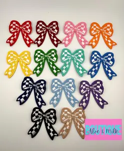 Checkered Bow, Race Bow Patch, Bow patch, game day patch, checkered patch, cheer patches, dance patch, football patches, iron on bow