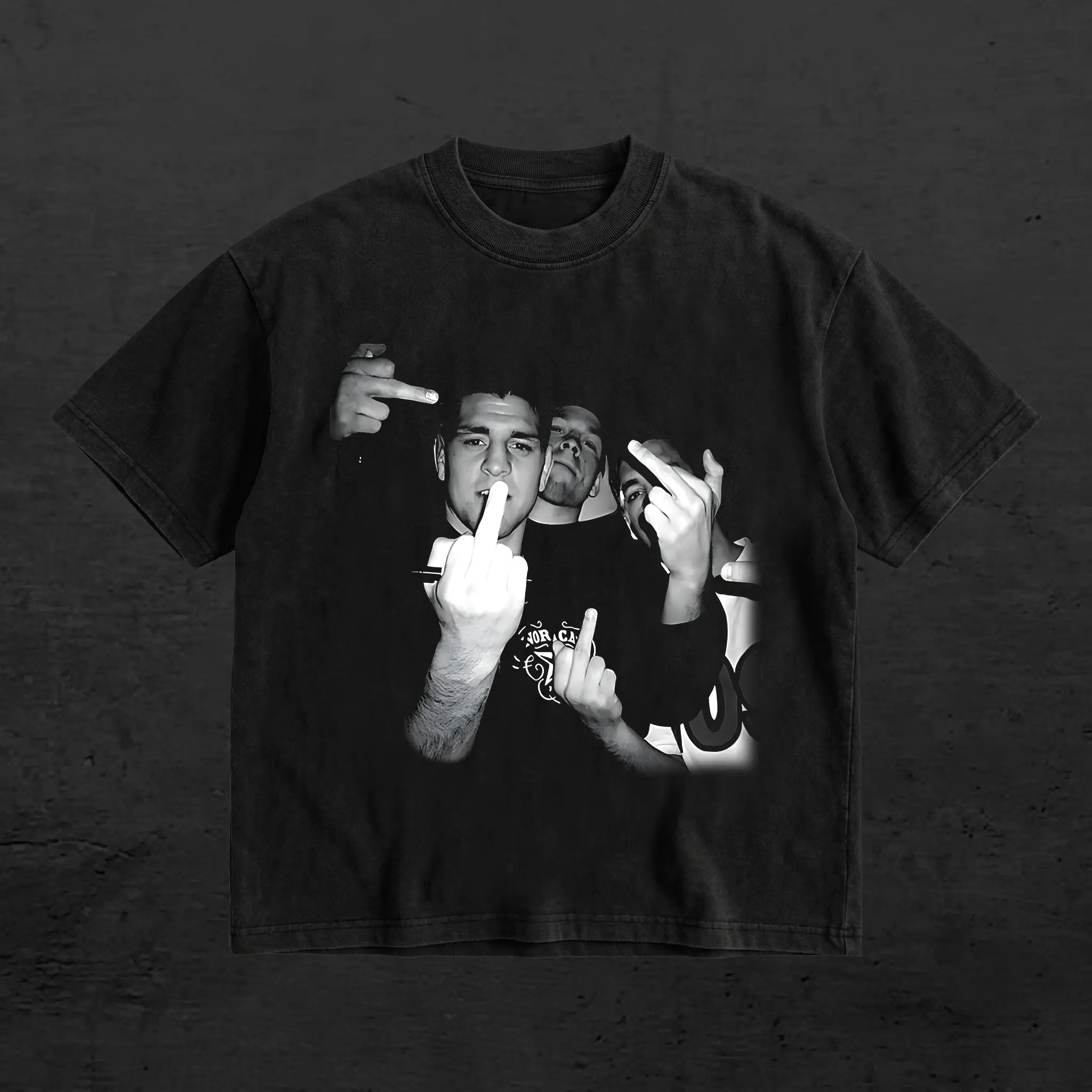 PEACHORA Diaz Brothers Middle Finger Heavy Cotton T-shirt UFC Nate Diaz & Nick Diaz Funny Shirt Fan UFC Meme Apparel Classic Gift For UFC Fans DTG Printed