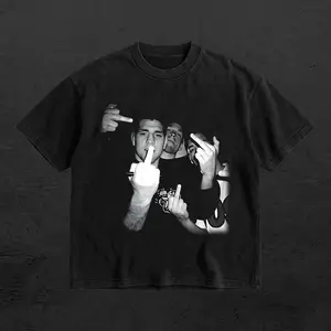 PEACHORA Diaz Brothers Middle Finger Heavy Cotton T-shirt UFC Nate Diaz & Nick Diaz Funny Shirt Fan UFC Meme Apparel Classic Gift For UFC Fans DTG Printed