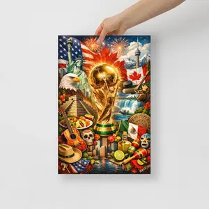 World Cup 2026 Poster |   Retro Travel USA Mexico Canada |   Soccer Wall Art |   Vintage Football Print |   Sports Fan Decor