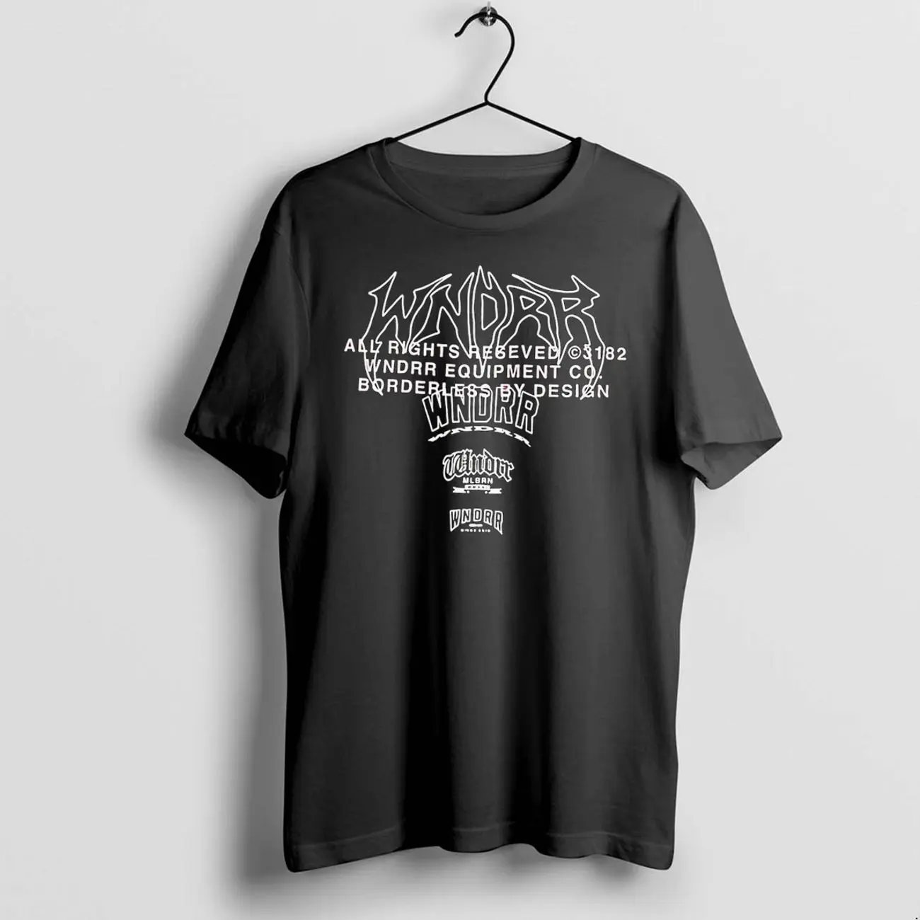 Officials Wndrr Distorted Outline Logo Black T Shirt Sweater Hoodie D6F
