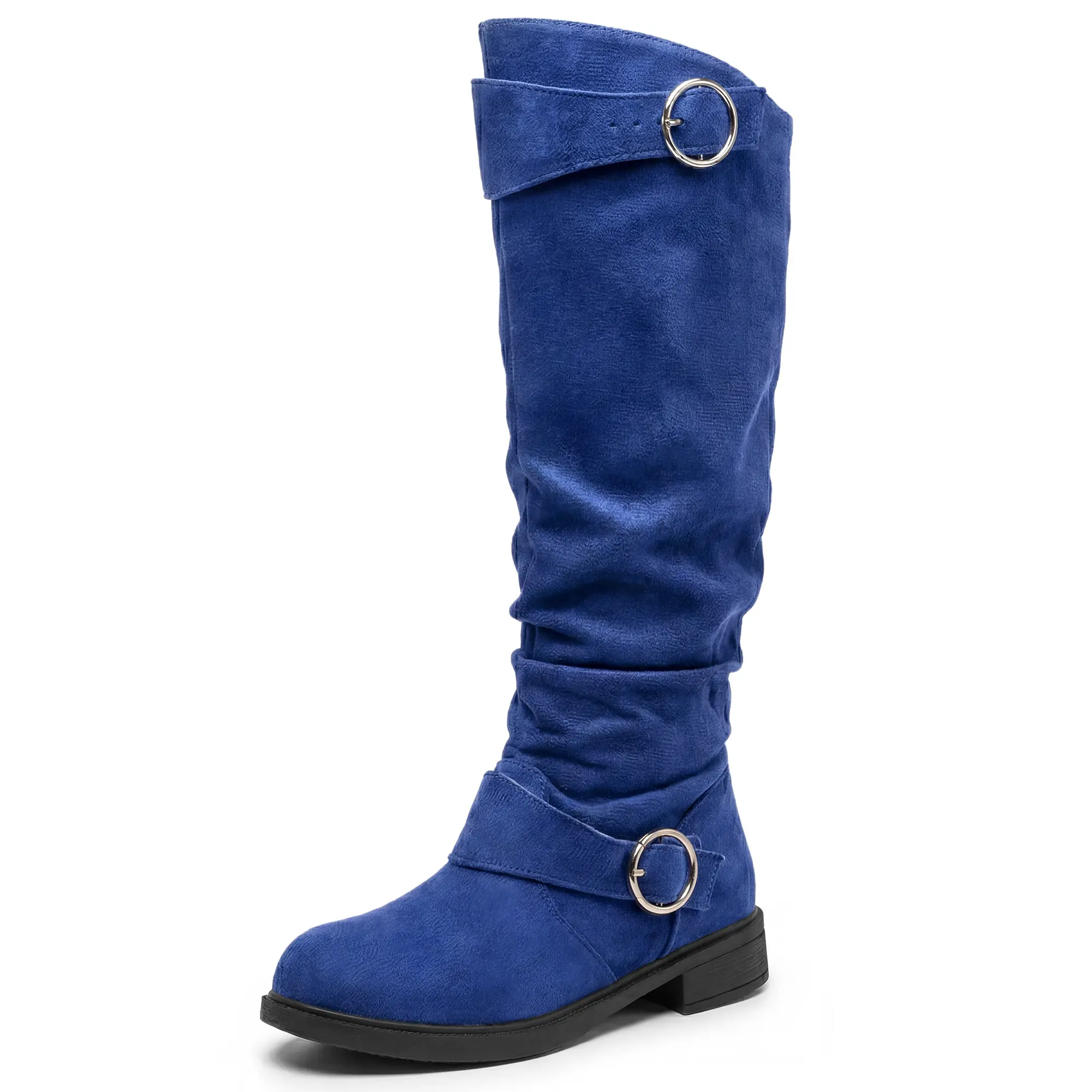BLISSFUL STEP Women's Flat Knee High Shoes No Heel Soft Cushioned Boots