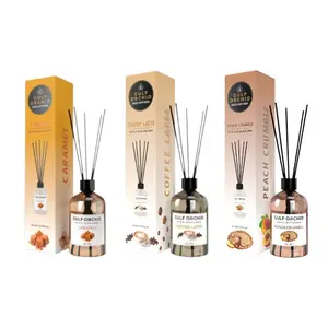 (3pc Bundle Pack) Caramel + Coffee Latte + Peach Crumble Gulf Orchid Reed Diffuser, 110ml