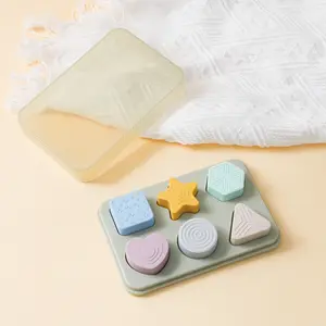 Food Grade Silicone Baby Soft Stacking Building Blocks Toys Silicone Teething Recognition Learning Development Puzzle Toys Multi Activity Sensory Activity Board Playset
