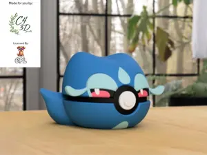 Gecqua Ball - 1st Print - High-Quality PLA, 3D Printed Pokeball Figure
