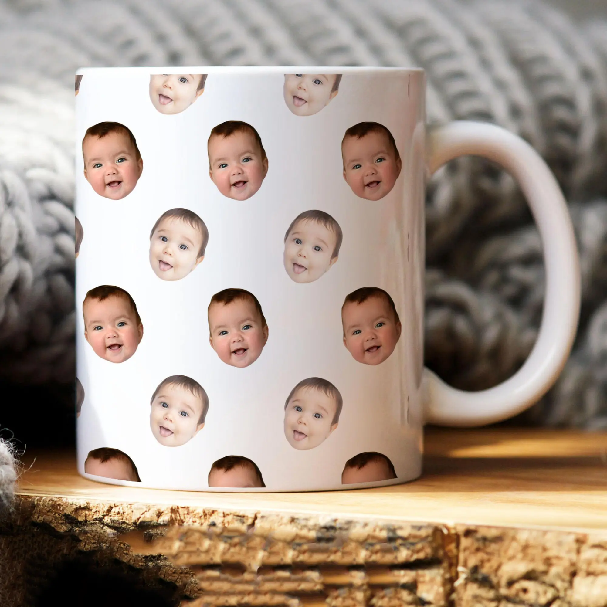 Custom baby photo mug gift, personalized aunt mug, custom auntie gift, aunt gift, baby face mug, mom gift, grandma gift