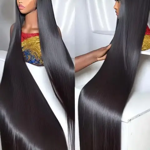 Bling Hair 180 Density 13x6 13x4 HD Transparent Straight Lace Frontal Wigs Human Hair 32 34 Inch 360 Full Lace Front Wig PrePlucked For Women #SummerVibes
