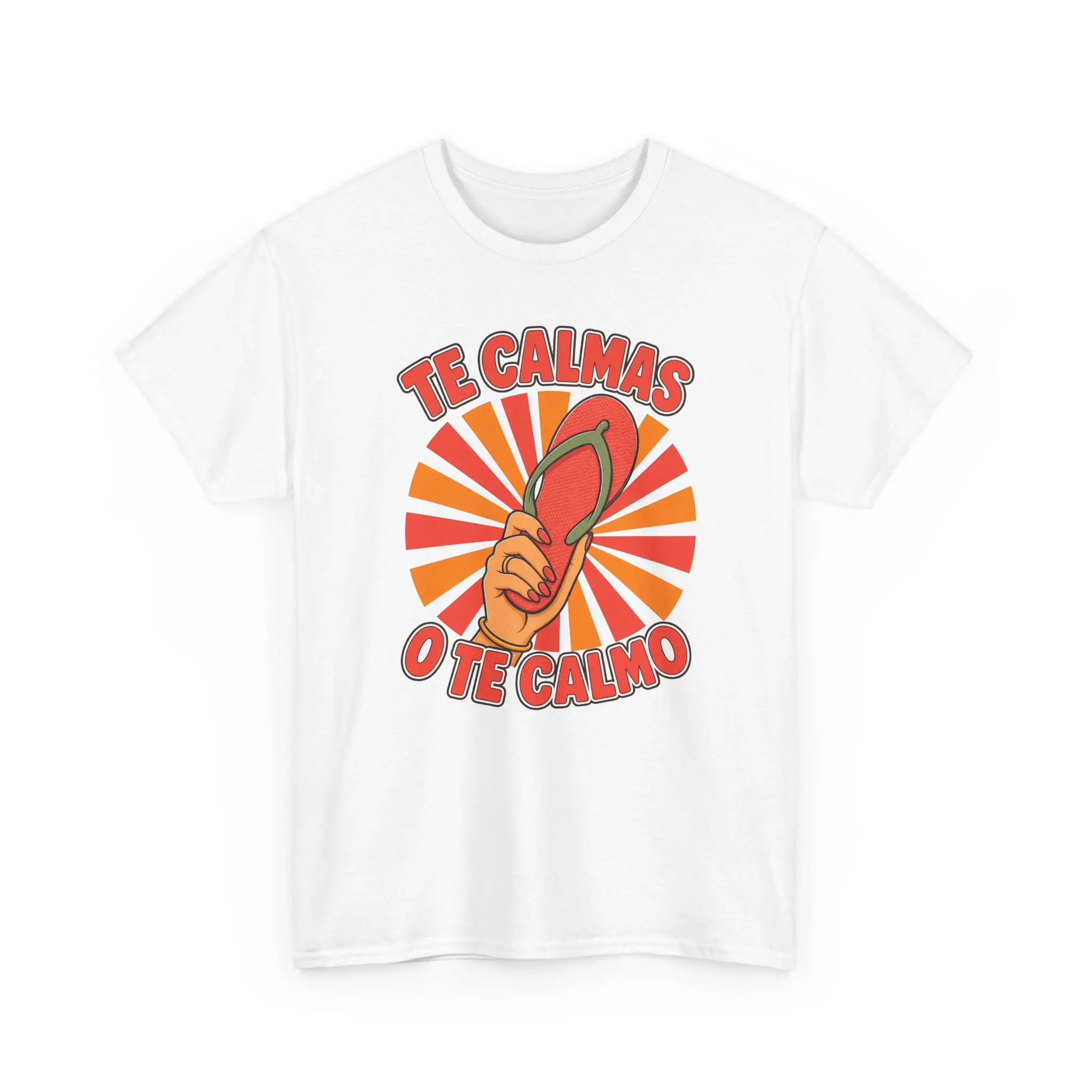 Te Calmas O Te Calmo Shirt | Chancla Latina Humor | Camisa Chistosa | Spanish Phrase Retro Tee | Regalo Familia | Español Cotton Fabric