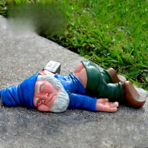 Drunk Garden Dwarf Outdoor Indoor Courtyard Lawn Home Decoration Statue Craft Trendy Courtyard Ornament, Garden Gnome Statue