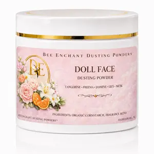 Bee Enchant’s Doll Face Custom Body Dusting Perfume Powder- Scented - Finely Milled powder Talc-Free Fragrance Vanilla Daily- Natural Shower Powder Cosmetic-body powder- perfume powder