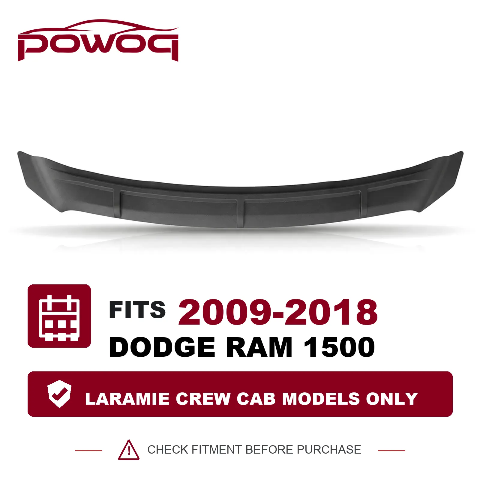 [Fits 09-26 RAM 1500]Hood Deflector Compatible with 2009-2018 2019-2026 Dodge RAM 1500 Deflector TPE Shield Hood Protector Replacement for 2009 2010 2011 2012 2013 2014 2015 2016 2017 2018 Dodge RAM 1500 Accessories