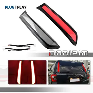 2pcs LED Smoke Rear Pillar Tail lamps light Brake Signal Lamps For Toyota 4Runner 2010 2011 2012 2013 2014 2015 2016 2017 2018 2019 2020 2021 2022 2023,Replace OEM 75816-35020, 75815-35030, 7581635020, 7581535030
