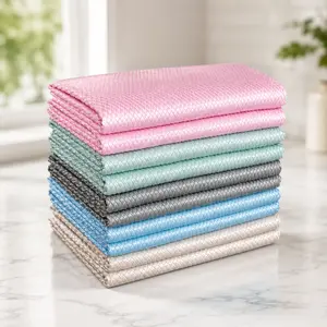10 Counts Magic Fish Scale Cleaning Cloths, Lint Free Streak Free Microfiber Polishing Towels, Reusable Absorbent Wiping Rags for Glass Mirror Window Car Home Kitchen Multipurpose Use