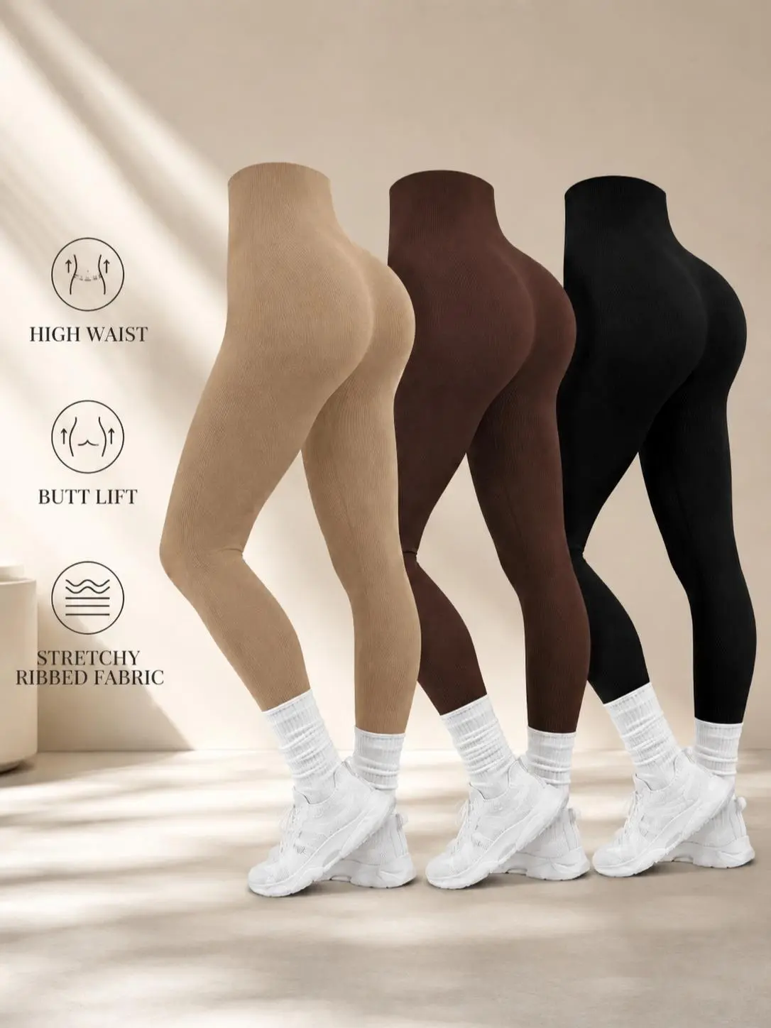 Women’s High-Waisted Tummy Control Leggings for Women - Contour Cut, Full Stretch, Stylish Body-Contouring Pants for Fitness & Everyday Wear