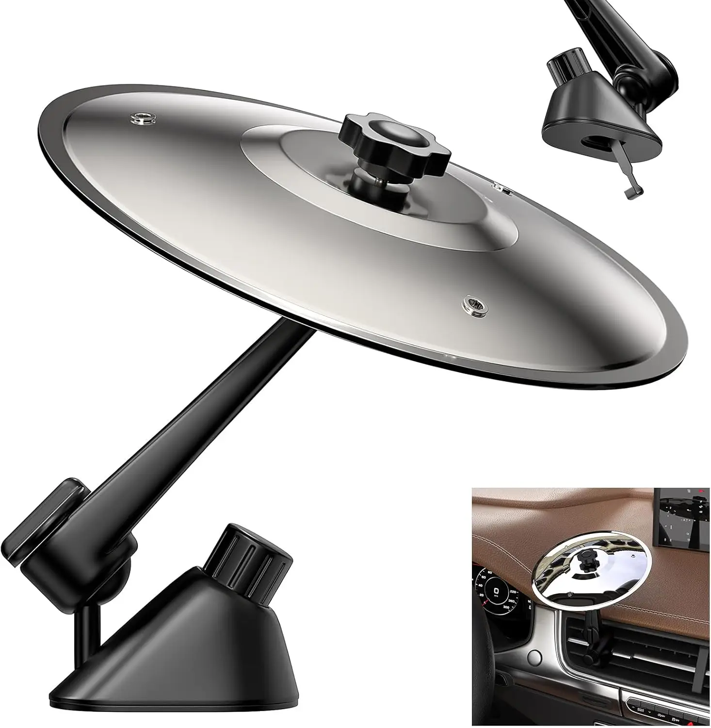 2025 New Car Cymbal Drum Air Vent, Mini Metal Drum Crash Cymbal for Car Dashboard, Funny Musical Instruments Gadget for Drummer Music Lovers Gift