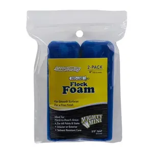 212 MAIN ArroWorthy Pro-Line Lint-Free Flock Foam Mini Paint Roller Cover - 0.375 in. x 4 Size, 12-Pack Case (2 Mini Rollers per Case)