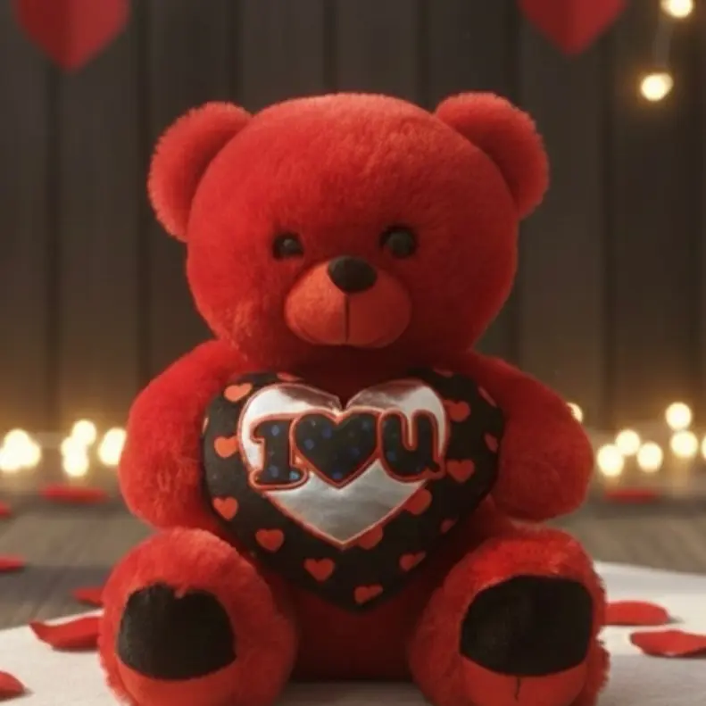 Red Teddy Bear Cuddly Valentine’s Day Gift| Novelty & Gag Toys | Plush Cartoon Dolls Fan Gifts