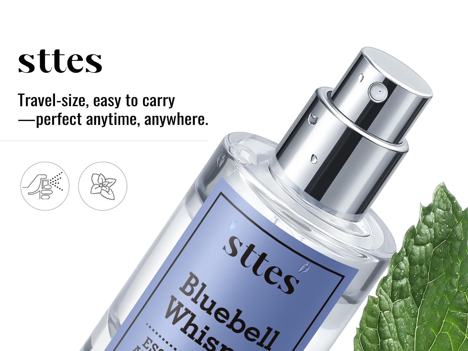 STTES Bluebell Whisper 15ml Essential Oil Dual-Phase Oral Spray - Plant-Powered Fresh Breath Fragrance, Travel Size Pocket Perfume (0% Alcohol)