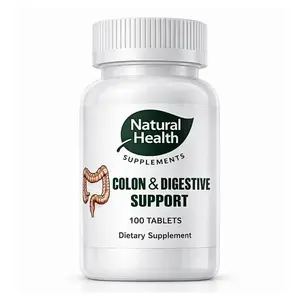 Natural Health Supplements Colon & Digestive Support 100 Tablets with Senna Leaf & Cascara Sagrada for Gentle Colon Cleanse and Digestive Wellness - Healthcare