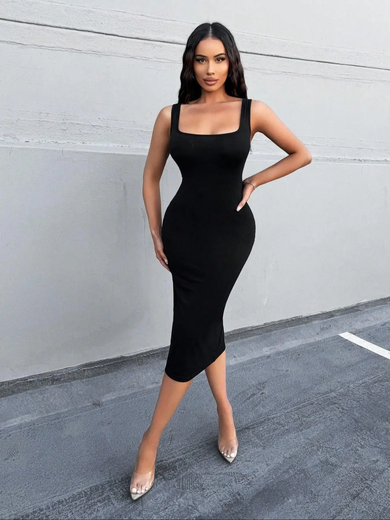 dot midi dress Black Polka Dot Maxi Dress - All Dresses
